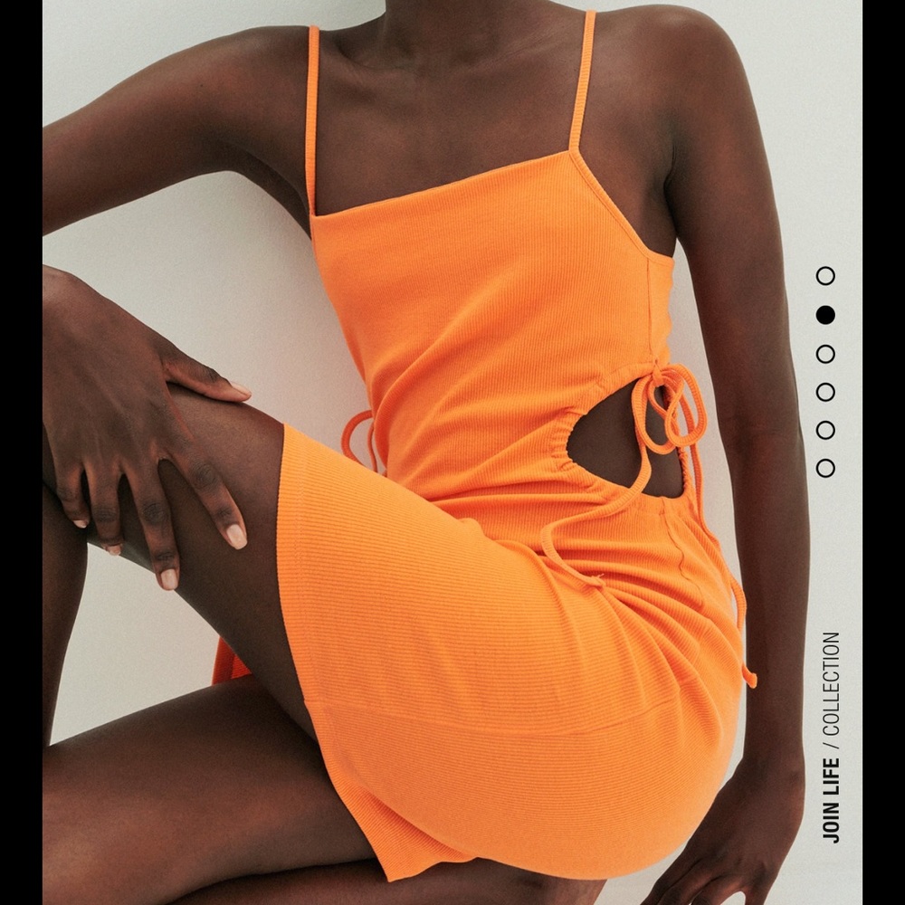 Zara cutout dress in orange